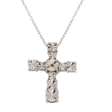 Load image into Gallery viewer, Sterling Silver Rhodium Plated Cross Necklace