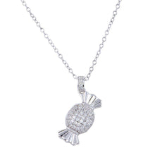 Load image into Gallery viewer, Sterling Silver Rhodium Plated��������� Candy Pendant Necklace with CZ
