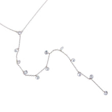 Load image into Gallery viewer, Sterling Silver Rhodium Plated Drop CZ Necklace