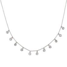 Load image into Gallery viewer, Sterling Silver Rhodium Plated Dangling CZ Charm Necklace