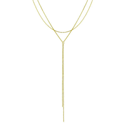 Sterling Silver Gold Plated Dangling Chain Necklace