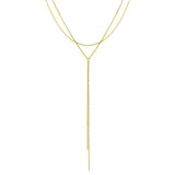 Sterling Silver Gold Plated Dangling Chain Necklace