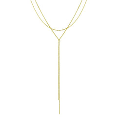 Sterling Silver Gold Plated Dangling Chain Necklace