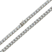 Load image into Gallery viewer, Sterling Silver Rhodium Plated 5mm Round CZ Link Chains