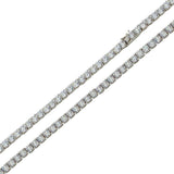 Sterling Silver Rhodium Plated Round CZ Link Chains