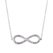 Load image into Gallery viewer, Sterling Silver Rhodium Plated Rope InfinityNecklace