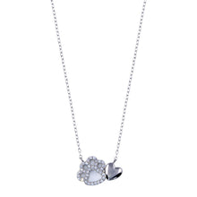 Load image into Gallery viewer, Sterling Silver Rhodium Plated Dog Paw Heart Necklace