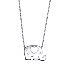 Load image into Gallery viewer, Sterling Silver Rhodium Plated Elephant Heat Star Necklace