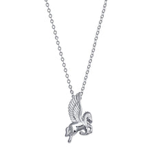 Load image into Gallery viewer, Sterling Silver Rhodium Plated Pegasus Necklacee