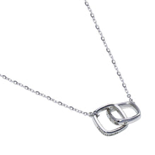 Load image into Gallery viewer, Sterling Silver Rhodium Plated Square Link Necklace