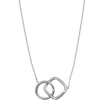 Load image into Gallery viewer, Sterling Silver Rhodium Plated Round and Square Link Necklace