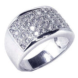 Sterling Silver Classy Band Ring Inlaid with Micro Paved Clear Czs