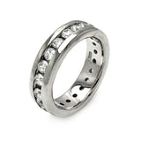 Sterling Silver Modish Stackable Eternity Ring Set with Clear CzsAnd Band Width of 6.5MM