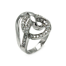 Load image into Gallery viewer, Sterling Silver Classy Spiral Design Embedded with Clear Czs RingAnd Ring Width of 20.3MM