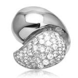 Sterling Silver Rhodium Plated Twist CZ Ring Plated