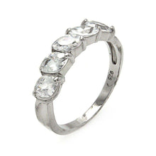 Load image into Gallery viewer, Sterling Silver Five Solitaire Marquise Cut Clear Cz Ring with Ring Width of 5MM