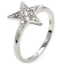 Load image into Gallery viewer, Sterling Silver Modish Paved Star Design Ring with Ring Width of 12MM