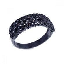 Load image into Gallery viewer, Sterling Silver Black Rhodium Plated Classic Pave Set Ring Inlaid with Multi Color Cz  Stones