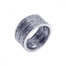 Load image into Gallery viewer, Sterling Silver Classic Design Channel Band Inlaid with Solid Clear Cz Stones