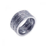 Sterling Silver Classic Design Channel Band Inlaid with Solid Clear Cz Stones