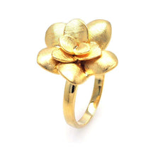 Load image into Gallery viewer, Sterling Silver Gold Plated Modish Matte Finish Flower Design Ring