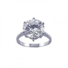 Load image into Gallery viewer, Sterling Silver Classy Solitaire Pronged Round Cut  Large Clear Cz Ring