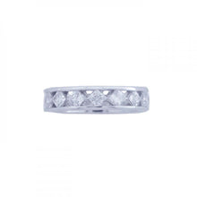 Load image into Gallery viewer, Sterling Silver Eternity Diamond Shaped Clear Czs Band Ring