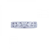 Sterling Silver Eternity Diamond Shaped Clear Czs Band Ring