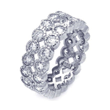 Load image into Gallery viewer, Sterling Silver Rhodium Plated CZ Double Row Eternity Ring
