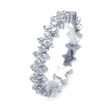 Load image into Gallery viewer, Sterling Silver Fancy Stackable Eternity Band Ring Set with Double Sided Round Cut Clear Czs