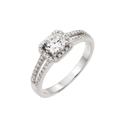 Sterling Silver Rhodium Plated Micro Pave CZ Ring