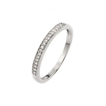 Load image into Gallery viewer, Sterling Silver Micro Paved Round Cut Clear Czs Thin Band Ring with Band Width of 2.1MM