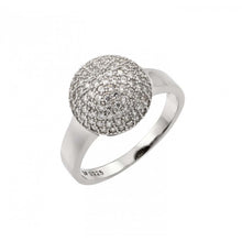 Load image into Gallery viewer, Sterling Silver Classy Micro Paved Round Ball Design Ring with Ring Diameter of 11.5MM