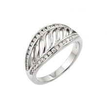 Load image into Gallery viewer, Sterling Silver Fancy Filigree Design Inlaid with Round Cut Clear Czs RingAnd Band Width of 10MM