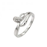 Sterling Silver Rhodium Plated Clear Pave Set CZ Snake RingAnd Ring