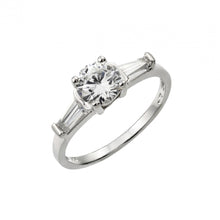 Load image into Gallery viewer, Sterling Silver Rhodium Plated Round CZ Ring