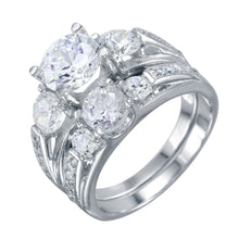 Load image into Gallery viewer, Sterling Silver Rhodium Plated Stackable CZ Rings
