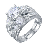 Sterling Silver Rhodium Plated Stackable CZ Rings