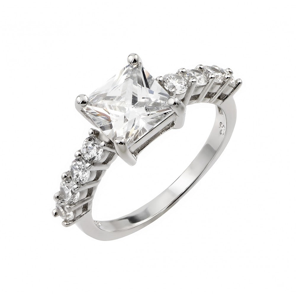 Sterling Silve Rhodium Plated CZ Ring