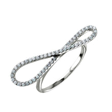 Load image into Gallery viewer, Sterling Silver Rhodium Plated Infinity Shaped Ring With CZ Stones