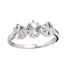 Sterling Silver Rhodium Plated Diamon Cut Past Present Future Shaped RingAnd Dimensions 6.5mm
