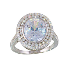 Load image into Gallery viewer, Sterling Silver Rhodium Plated  Round CZ  Ring