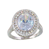 Sterling Silver Rhodium Plated  Round CZ  Ring