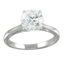 Load image into Gallery viewer, Sterling Silver Rhodium Plated Round Shaped Ring With CZ Stones