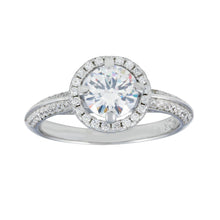 Load image into Gallery viewer, Sterling Silver Rhodium Plated Halo CZ Bridal Ring