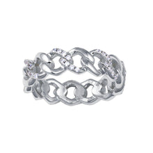 Load image into Gallery viewer, Sterling Silver Rhodium Plated Curb Design Link Ring-5.8mm