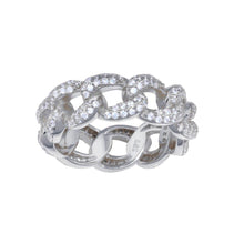 Load image into Gallery viewer, Sterling Silver Rhodium Plated Curb Design Link Ring