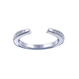 Sterling Silver Rhodium Plated Open CZ Band Ring