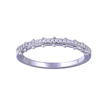 Load image into Gallery viewer, Sterling Silver Rhodium Plated Half Eternity Clear CZ Ring