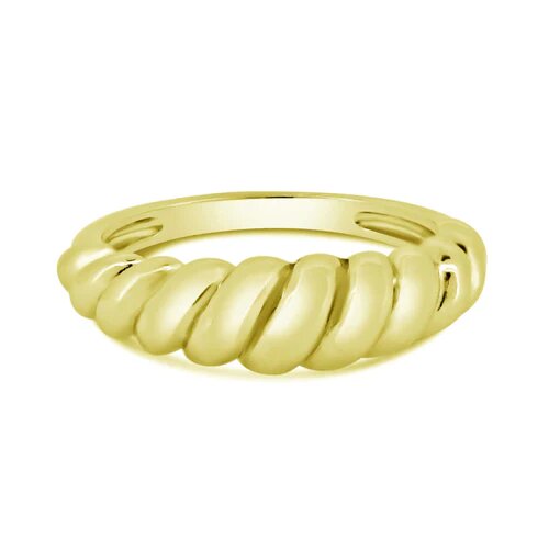 Sterling Silver Gold Plated Croissant Design Ring